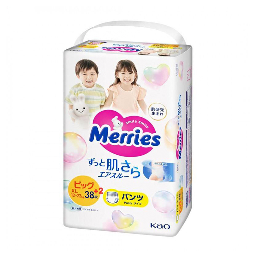 

Підгузки-трусики Merries Smile Smile розмір XL (12-22 кг), 40 шт
