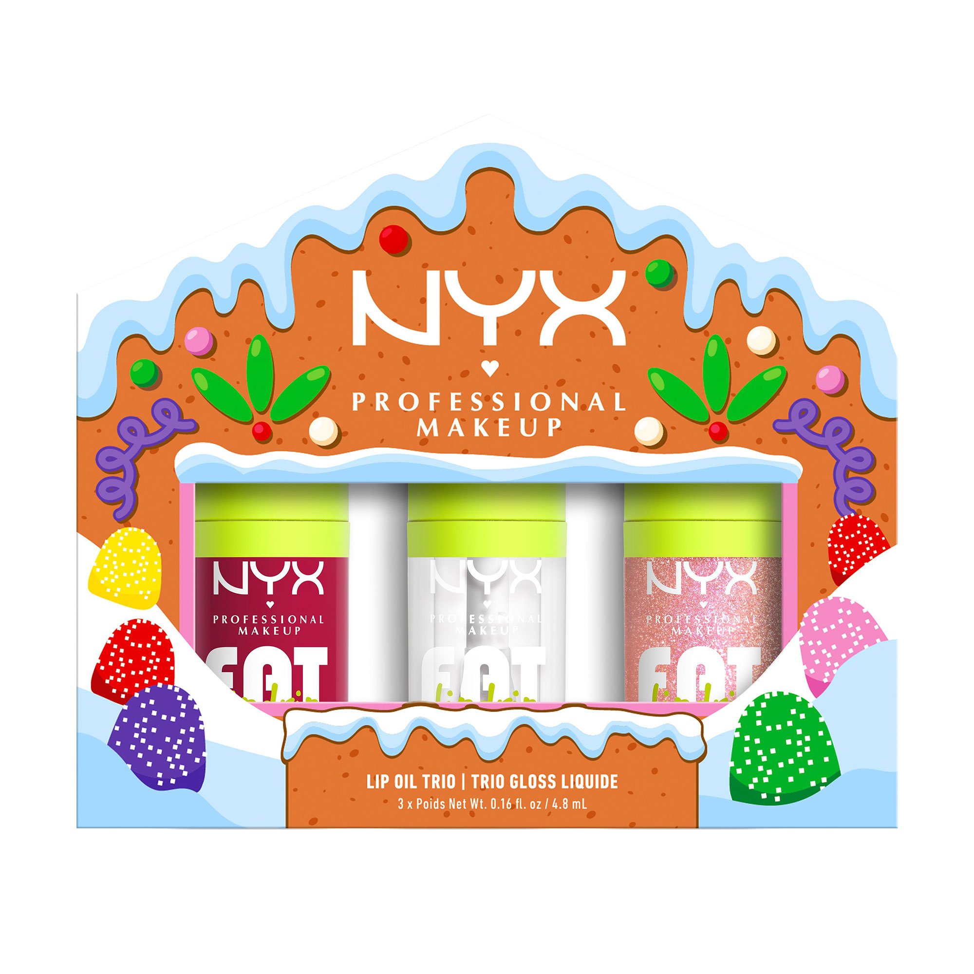 

Набір блисків-олійок для губ NYX Professional Makeup Holiday Fat Oil Trio Kit, 3*4.8 мл