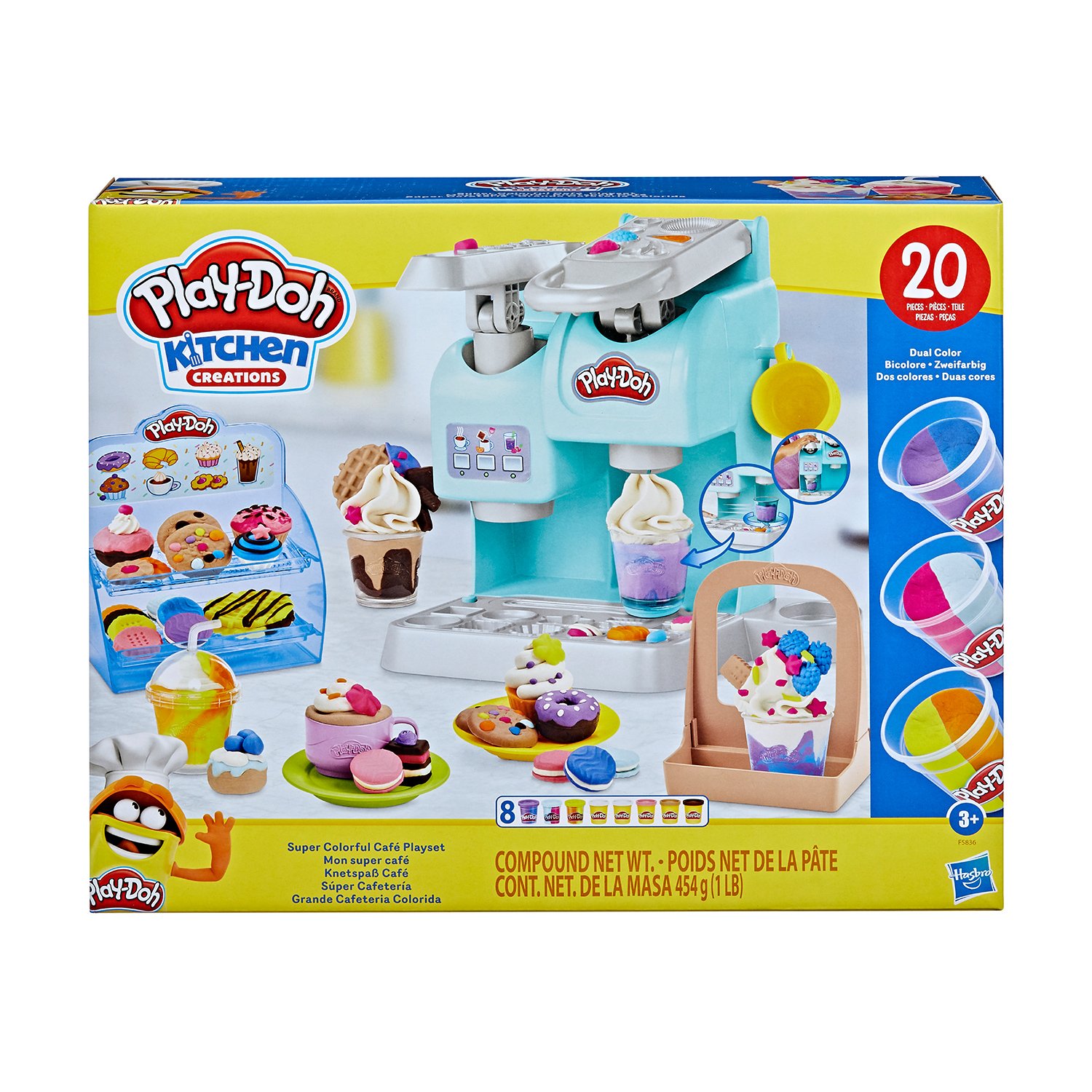 

Дитячий набір для творчості Hasbro Play-Doh Різнокольорове кафе, 33*41*10 см, від 3 років (F5836)