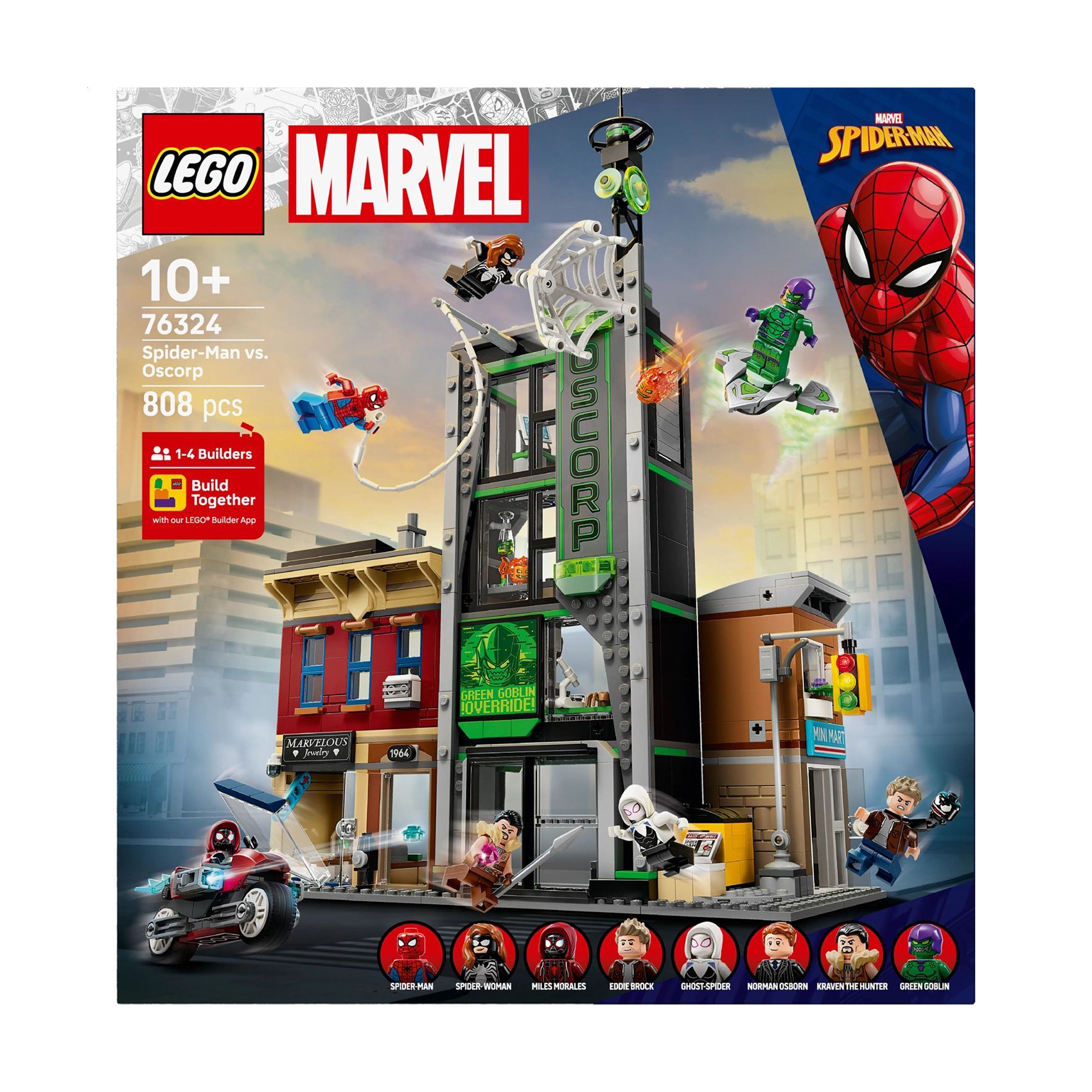 

Конструктор LEGO Marvel Людина-павук проти Оскорпа, 808 деталей, від 10 років (76324)