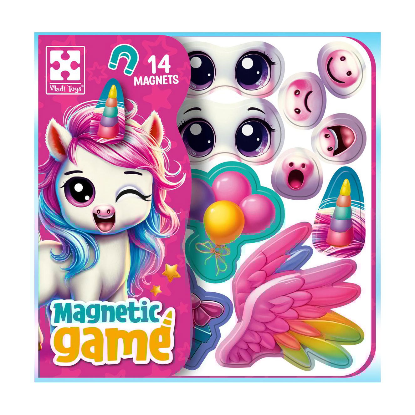 

Розвивальна магнітна гра Vladi Toys Емоції Єдиноріжки, від 3 років, 14 деталей (VT3220-01)