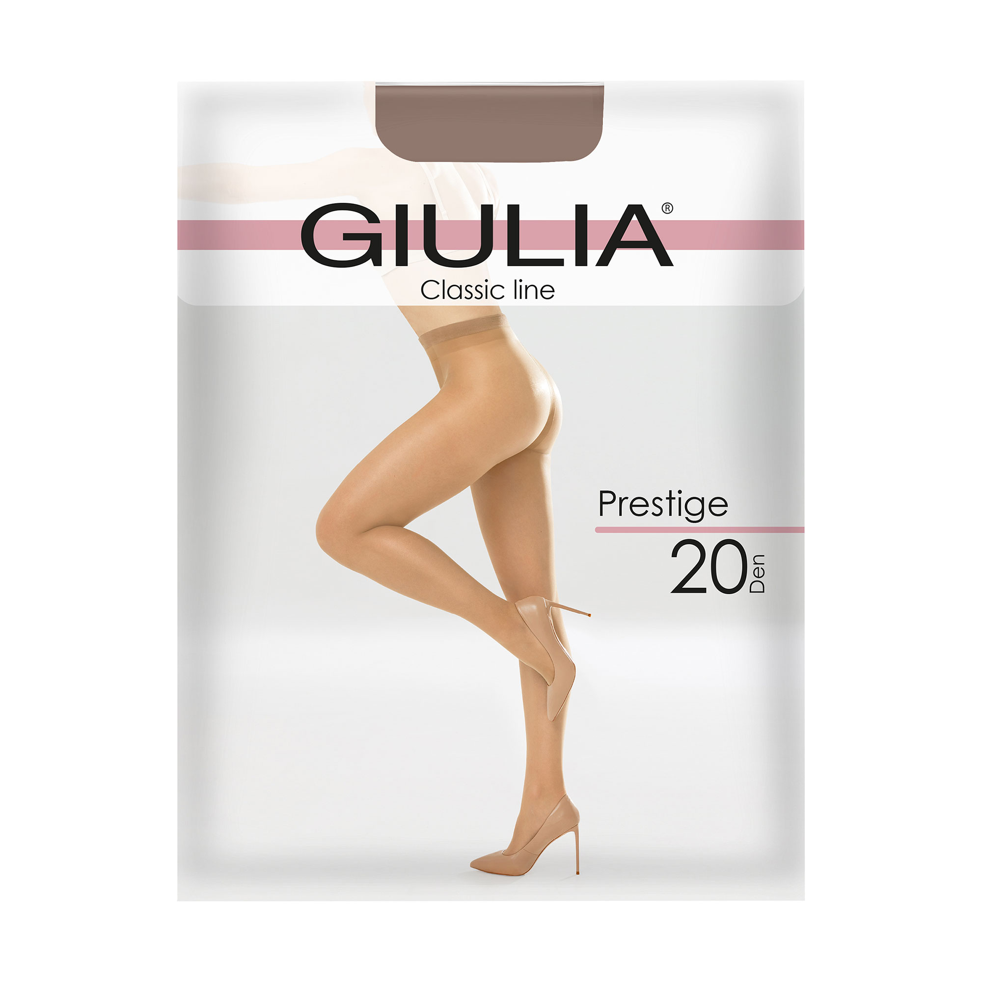 

Класичні колготки жіночі Giulia Prestige без шортиків, 20 DEN, Fumo, розмір 4