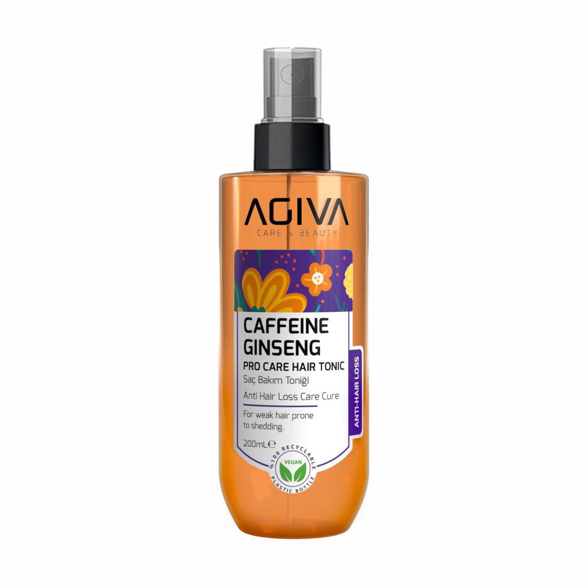

Тонік Agiva Caffeine Ginseng Pro Care Hair Tonic проти випадіння волосся, 200 мл
