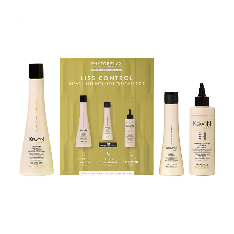 

Уцінка! Набір для волосся Phytorelax Laboratories Liss Control Keratin Liss Intensive Treatment Kit (шампунь, 250 мл + кондиціонер, 100 мл + крем, 150 мл)