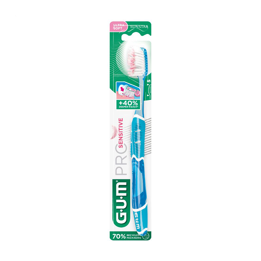 

Зубна щітка GUM Sensitive Pro Soft ультрам'яка, синя, 1 шт