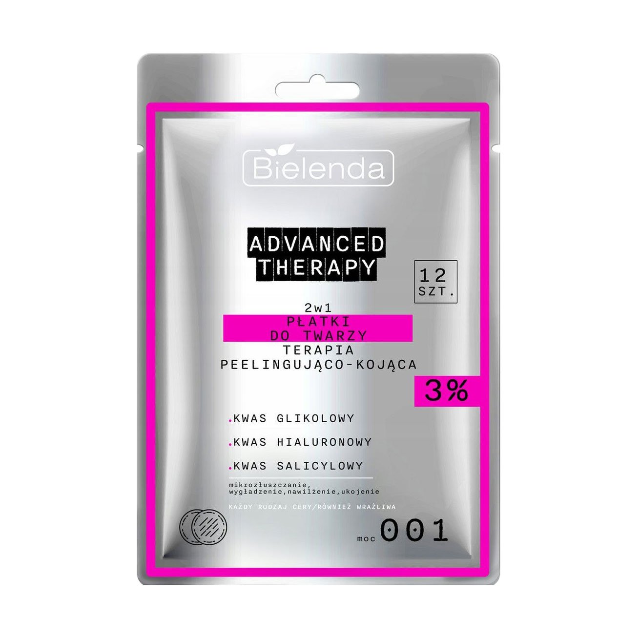 

Пілінг-пади для обличчя Bielenda Advanced Therapy 2 In 1 Face Pads Peeling And Soothing Therapy 001, 12 шт