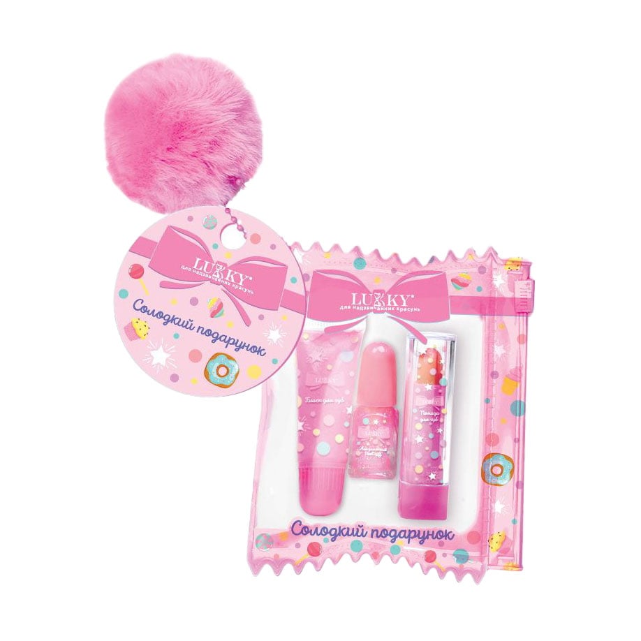 

Набір косметики для дівчат Lukky Солодкий подарунок, від 5 років, 4 елементи (T26345)