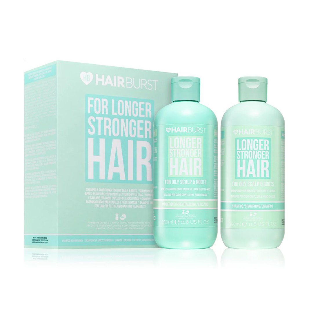 

Набір Hairburst Longer Stronger Hair For Oily Scalp & Roots для жирної шкіри голови та коренів волосся (шампунь, 350 мл + кондиціонер, 350 мл)