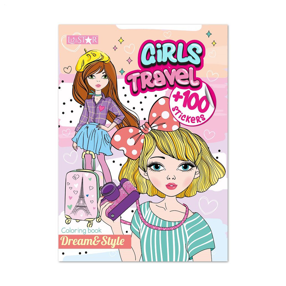 

Книжка-розмальовка Апельсин Dream & Style Girls Travel, від 3 років (РМ-88-01)