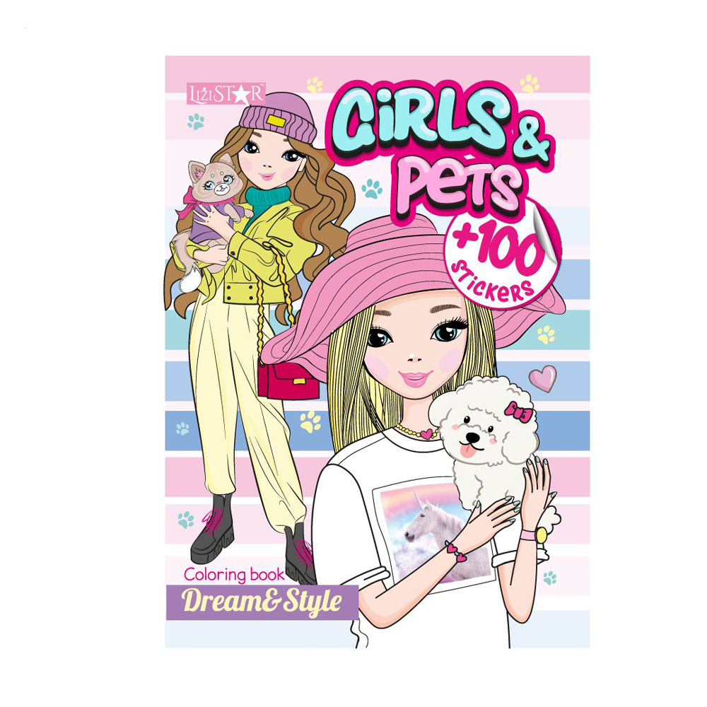 

Книжка-розмальовка Апельсин Dream & Style Girls & Pets, від 3 років (РМ-88-02)