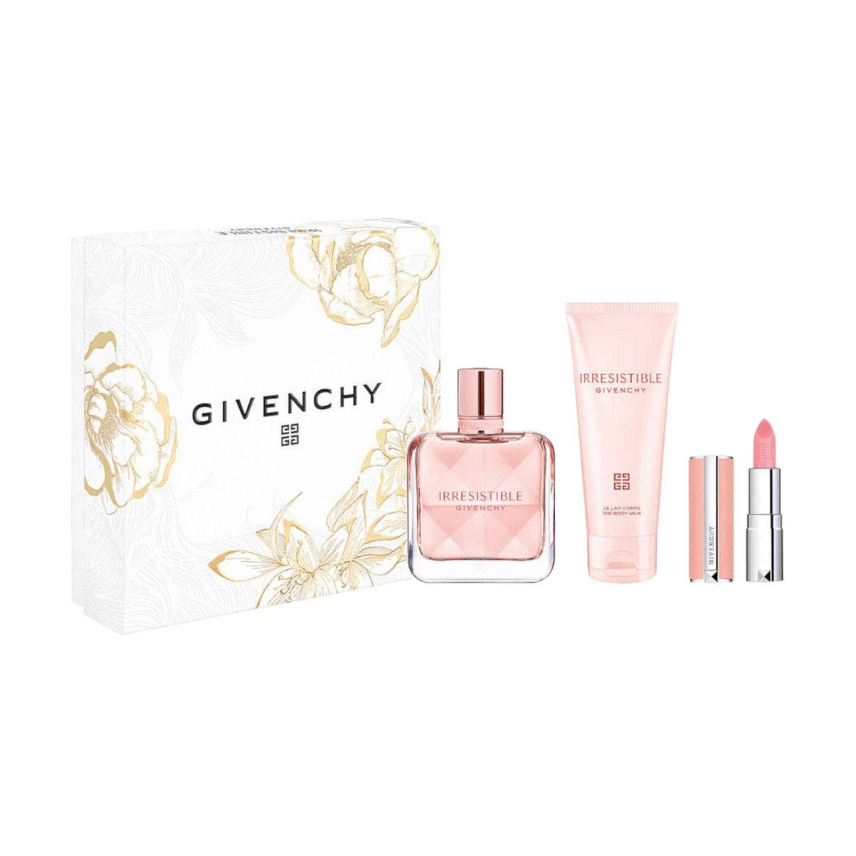 

Парфумований набір жіночий Givenchy Irresistible (парфумована вода, 50 мл + бальзам для губ, 1.5 г + лосьйон для тіла, 75 мл)