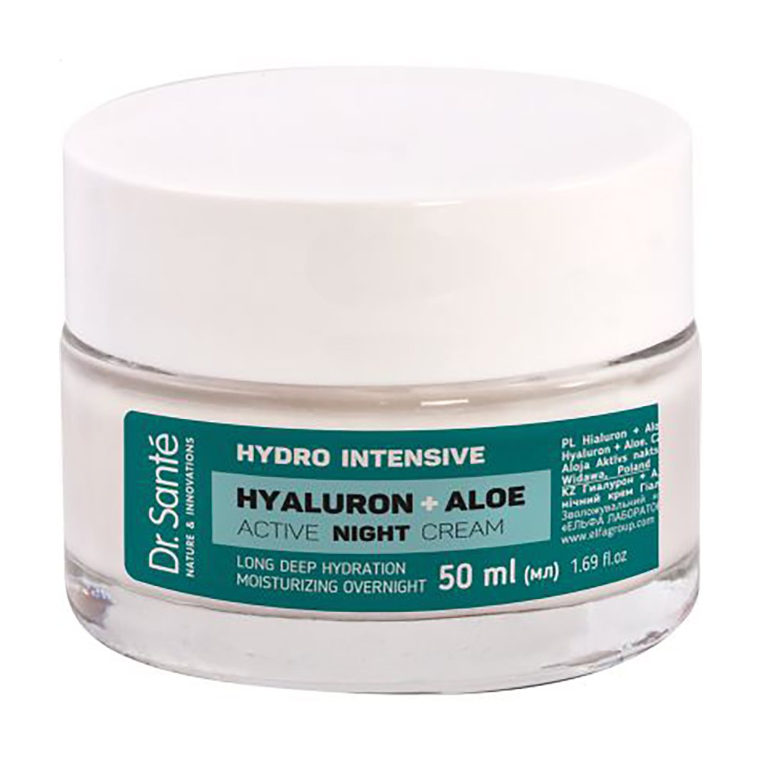 

Активний нічний крем для обличчя Dr. Sante Hydro Intensive Hyaluron + Aloe Active Night Cream, 50 мл