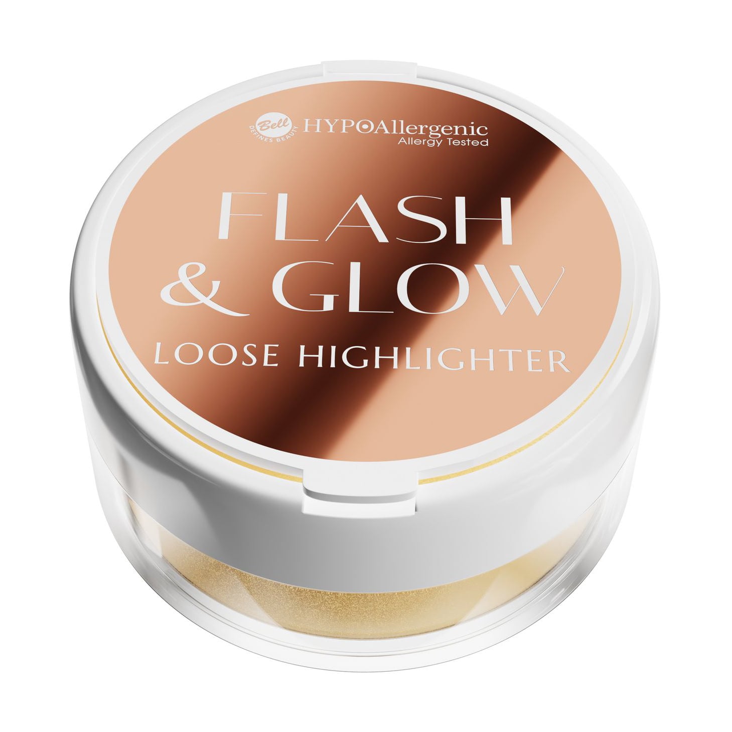 

Розсипчастий хайлайтер для обличчя Bell HypoAllergenic Flash & Glow Loose Highlighter 01 Solar Kiss, 5 г