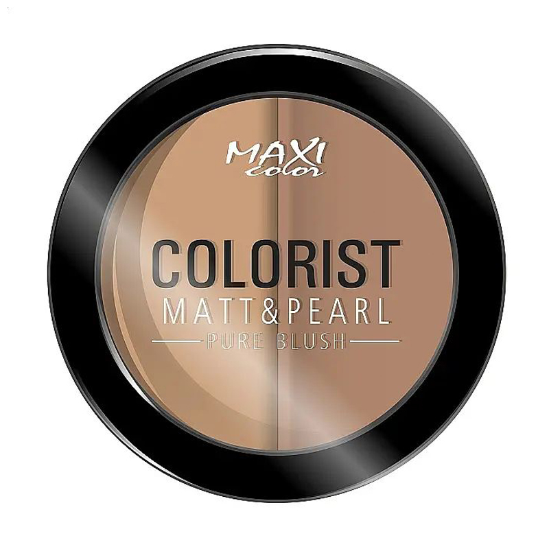 

Рум'яна для обличчя Maxi Color Colorist Matt & Pearl Pure Blush 01 Ніжний персик, 6 г