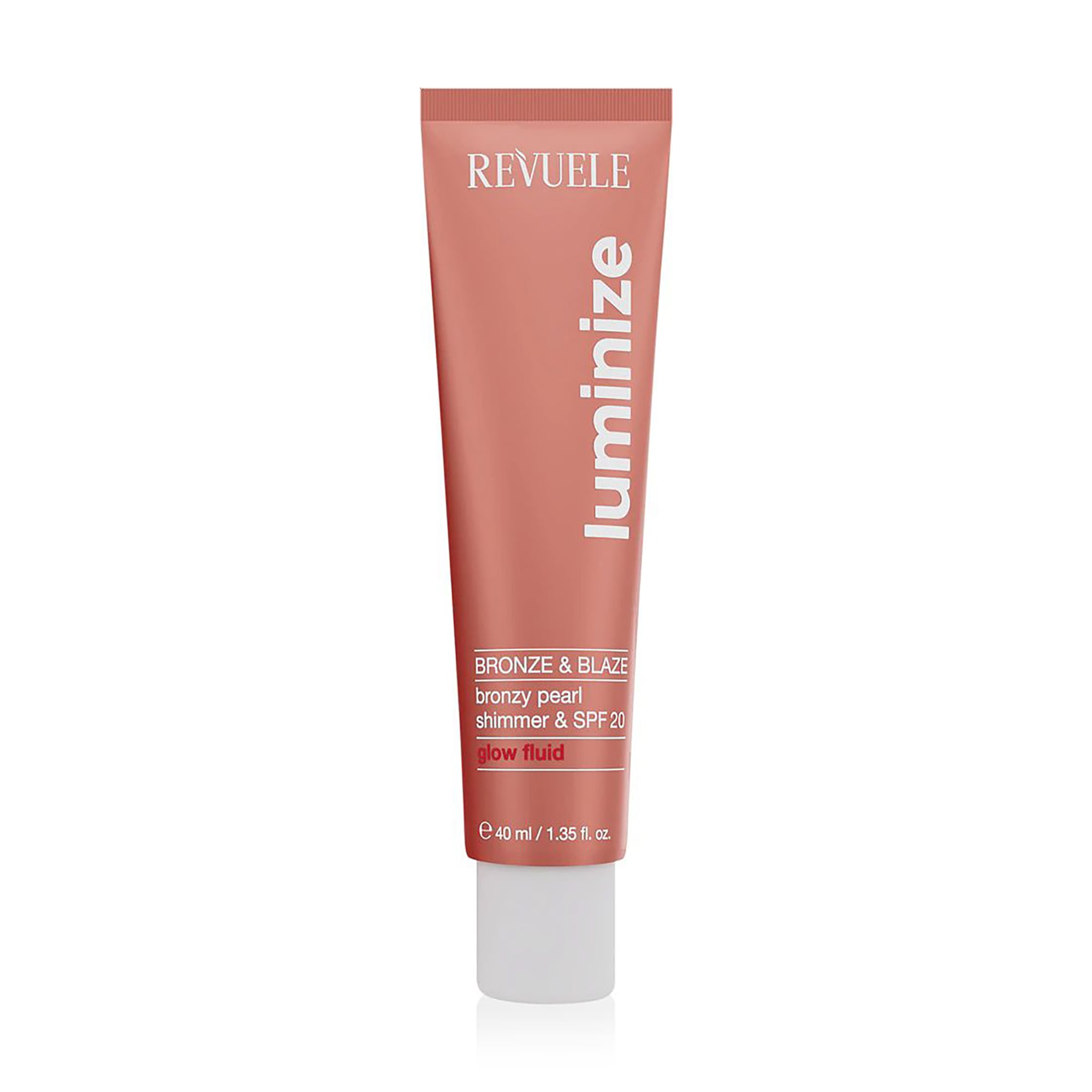 

Мерехтливий флюїд для обличчя та тіла Revuele Luminize Bronze & Blaze Glow Fluid, SPF 20, 40 мл