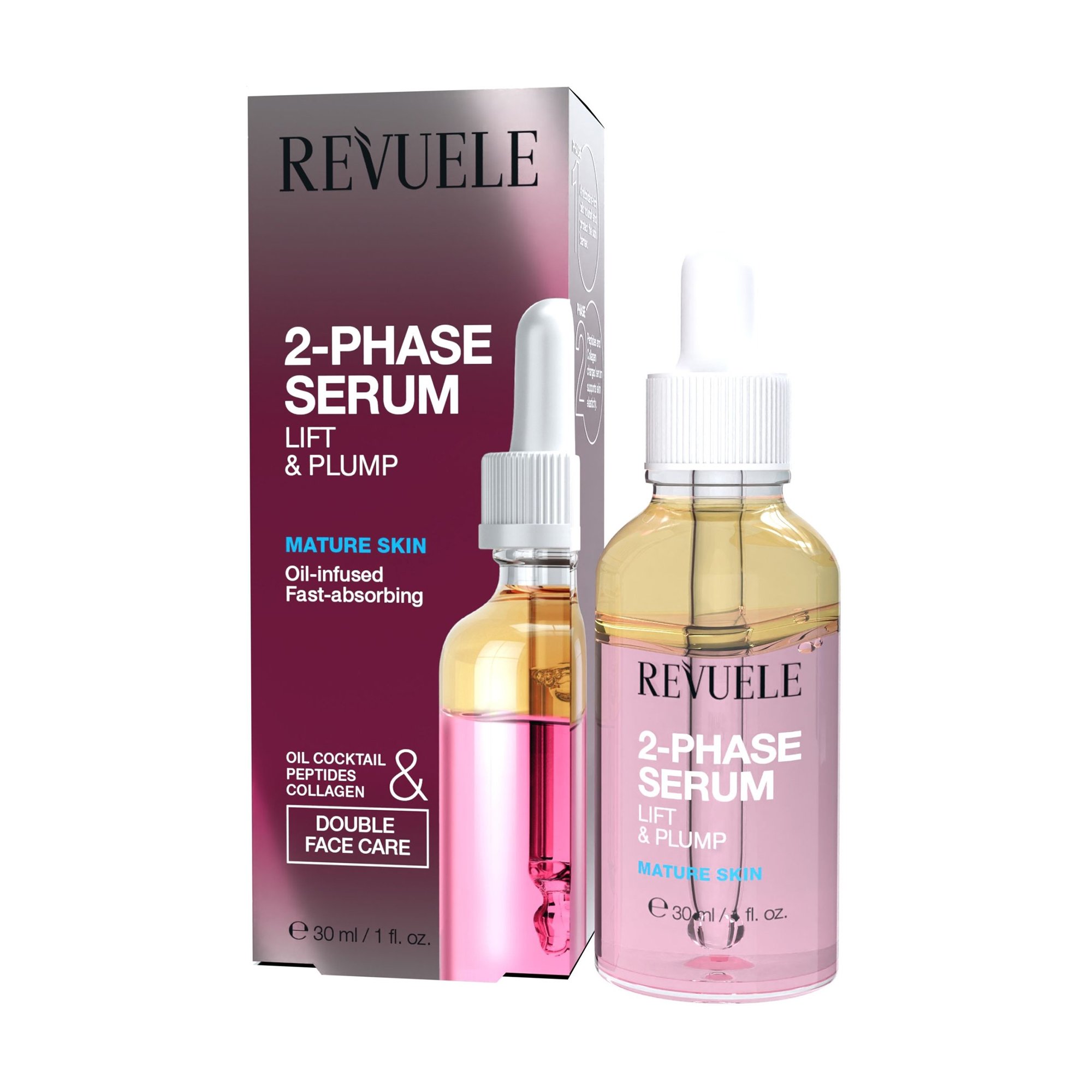 

Двофазна сироватка для обличчя Revuele 2-Phase Serum Lift & Plump з ліфтинг-ефектом, 30 мл