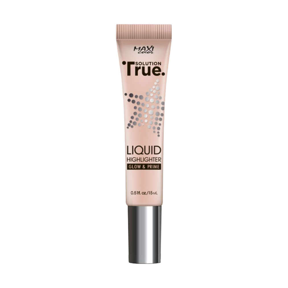 

Рідкий хайлайтер для обличчя Maxi Color True Solution Liquid Highlighter Glow & Prime 01 Рожева перлина, 15 мл