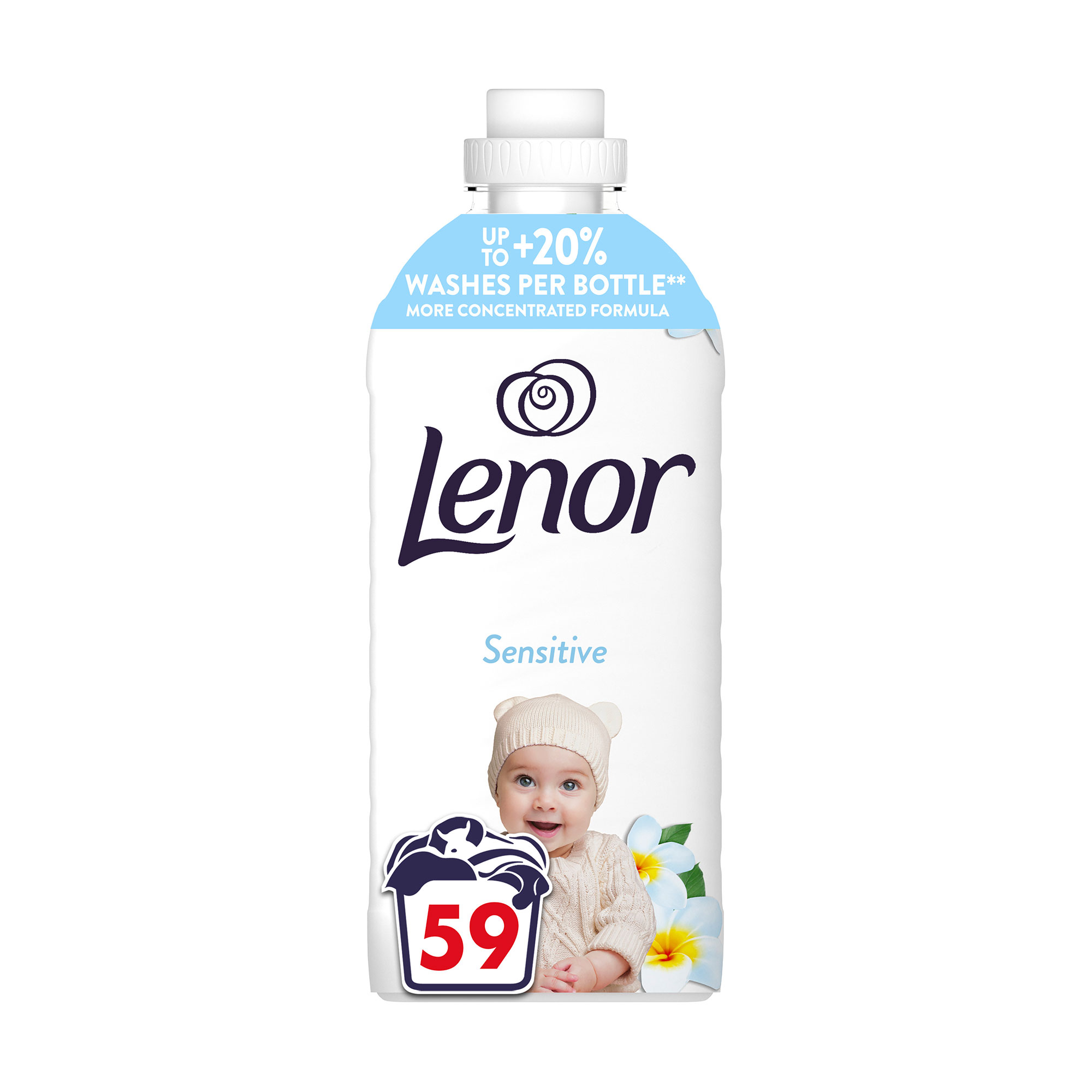 

Кондиціонер для білизни Lenor Для чутливої шкіри, 59 циклів прання, 1.239 л