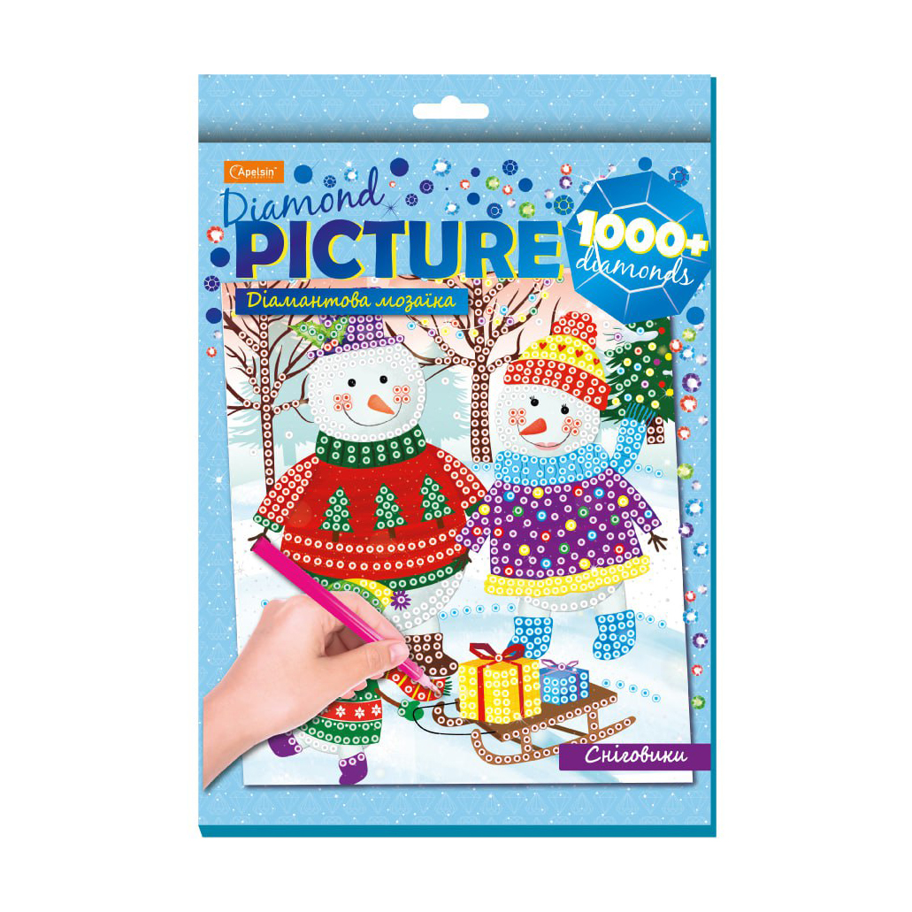 

Набір для творчості Апельсин Діамантова мозаїка Сніговики, від 6 років, 20*25 см (НТ-34-02)