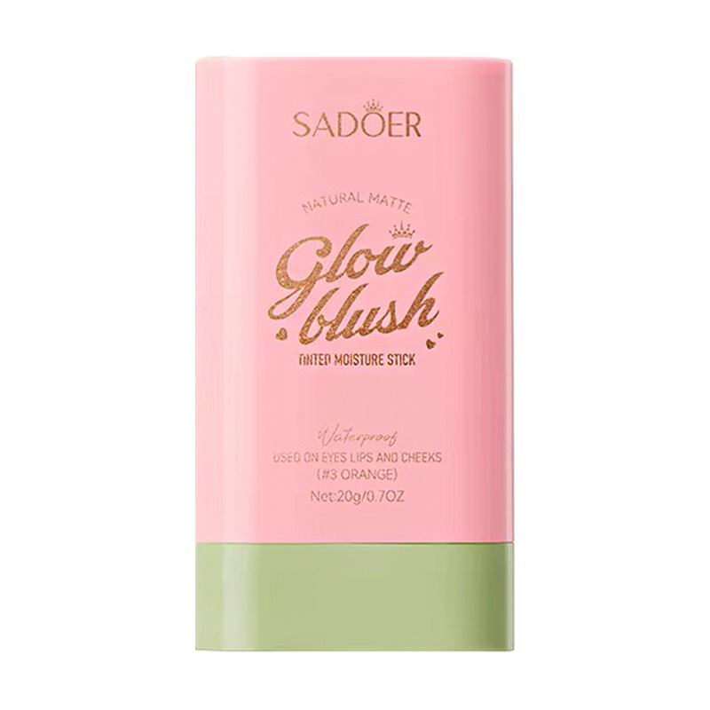 

Рум'яна-стік для обличчя Sadoer Natural Matte Glow Blush Tinted Moisture Stick, 1 Shy Pink, 20 г