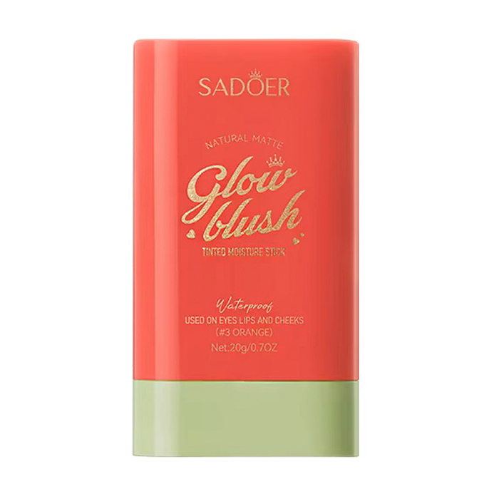 

Рум'яна-стік для обличчя Sadoer Natural Matte Glow Blush Tinted Moisture Stick, 3 Orange, 20 г