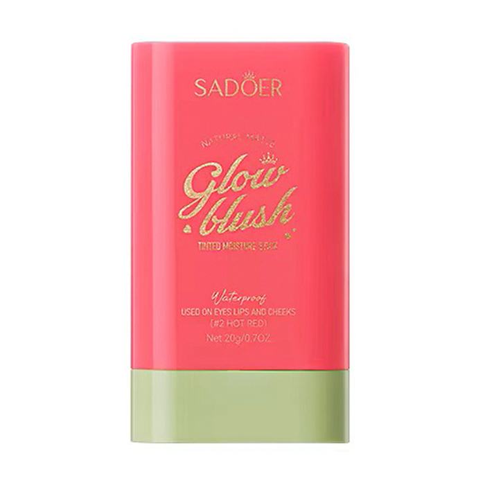 

Рум'яна-стік для обличчя Sadoer Natural Matte Glow Blush Tinted Moisture Stick, 2 Hot Red, 20 г
