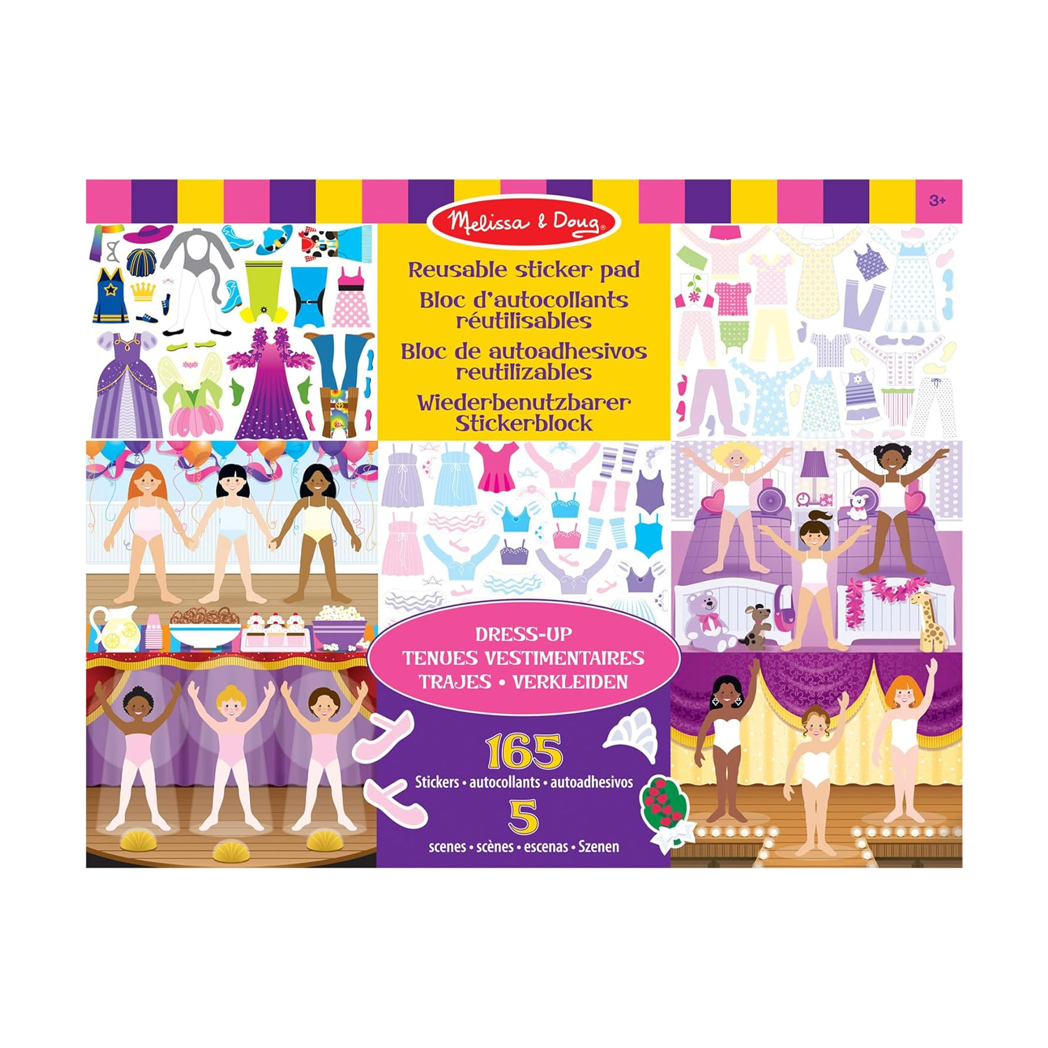 

Набір багаторазових наліпок Melissa & Doug Одягни ляльку, від 3 років, 165 шт (SM93209/6829)