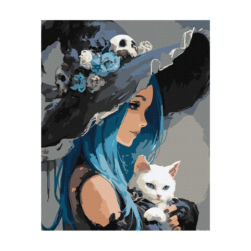 

Картина за номерами Ideyka Дівчина з білим котом, 40*50 см (KHO8688)