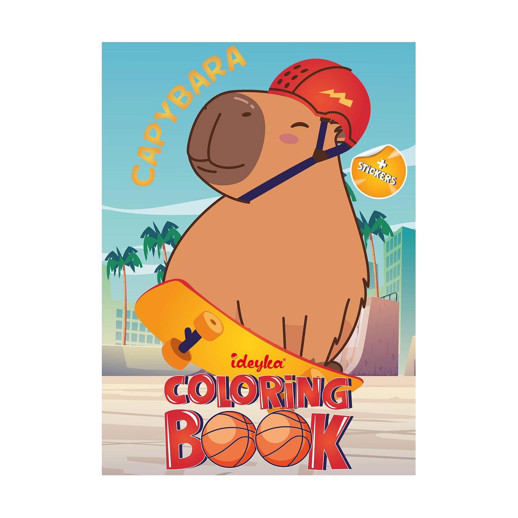 

Книжка-розмальовка Ideyka Капібара і спорт, зі стікерами, 21*29 см (CB23)