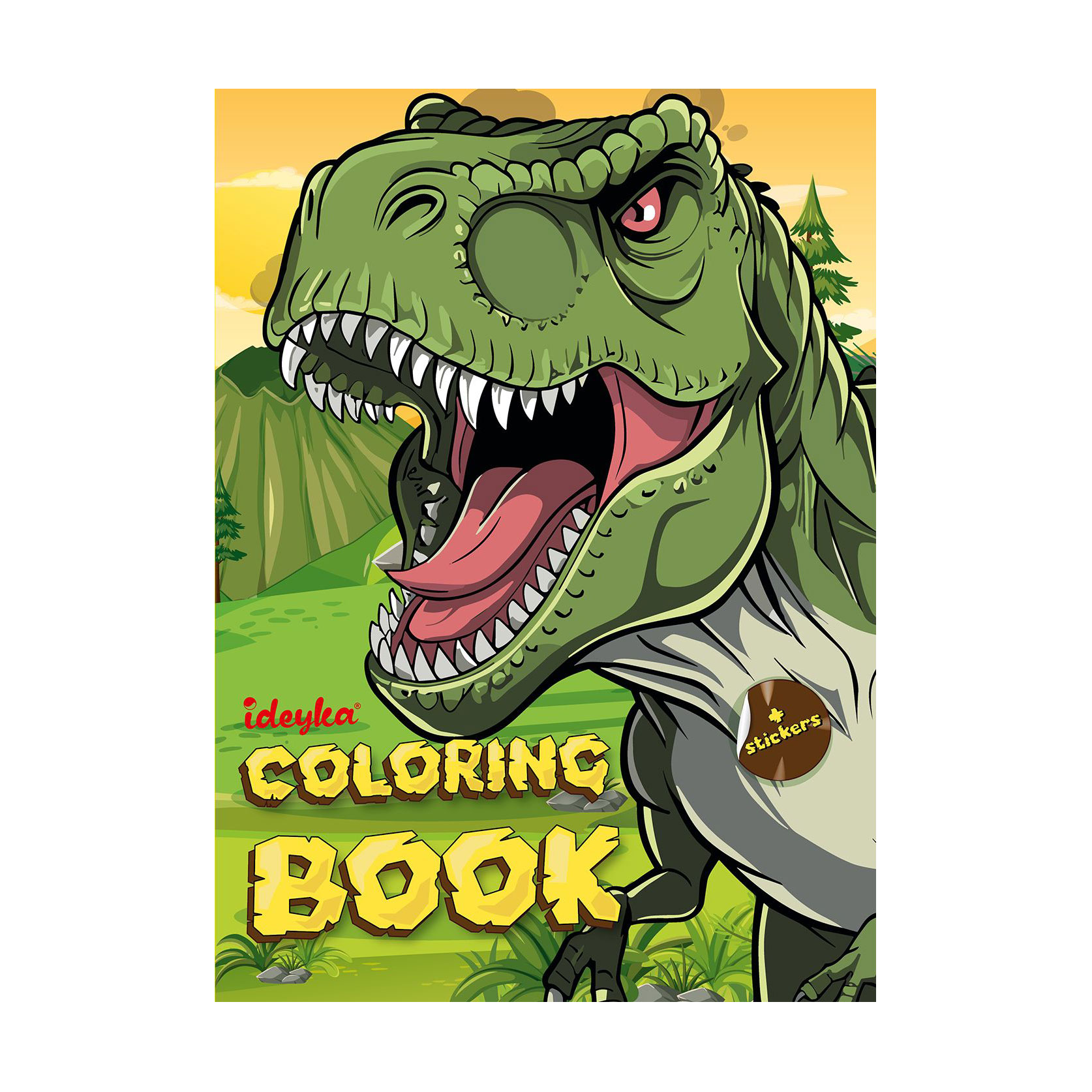 

Книжка-розмальовка Ideyka Світ хижих динозаврів, зі стікерами, 21*29 см (CB25)