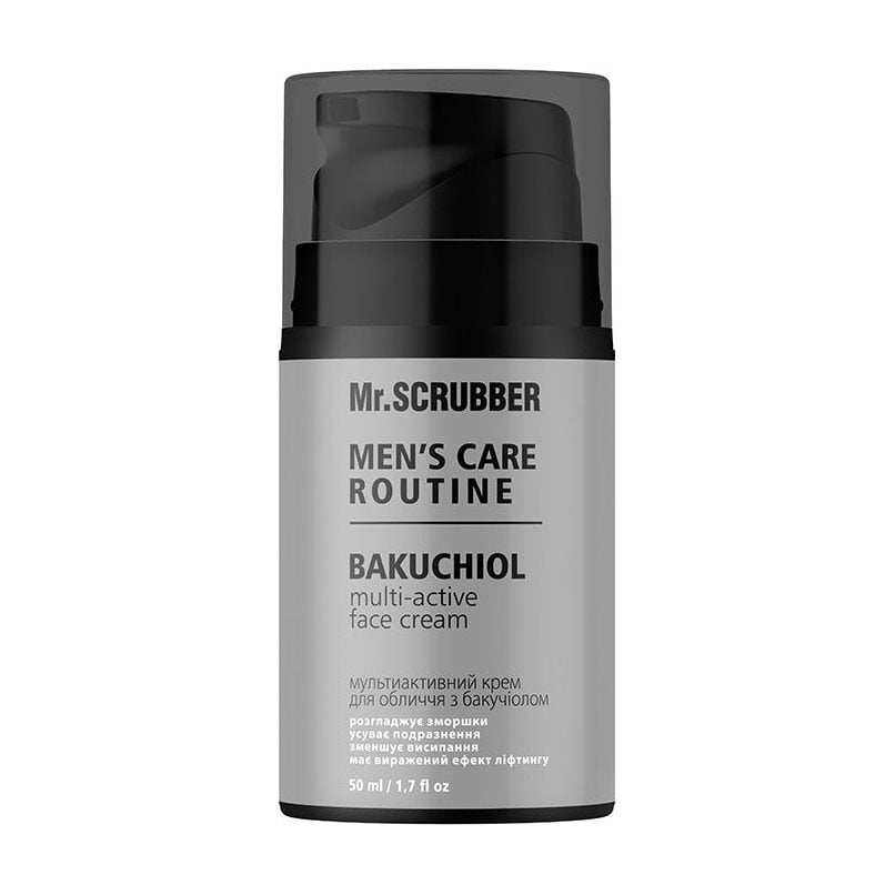 Уцінка! Мультиактивний крем для обличчя Mr.Scrubber Men's Care Routine з бакучіолом, 50 мл