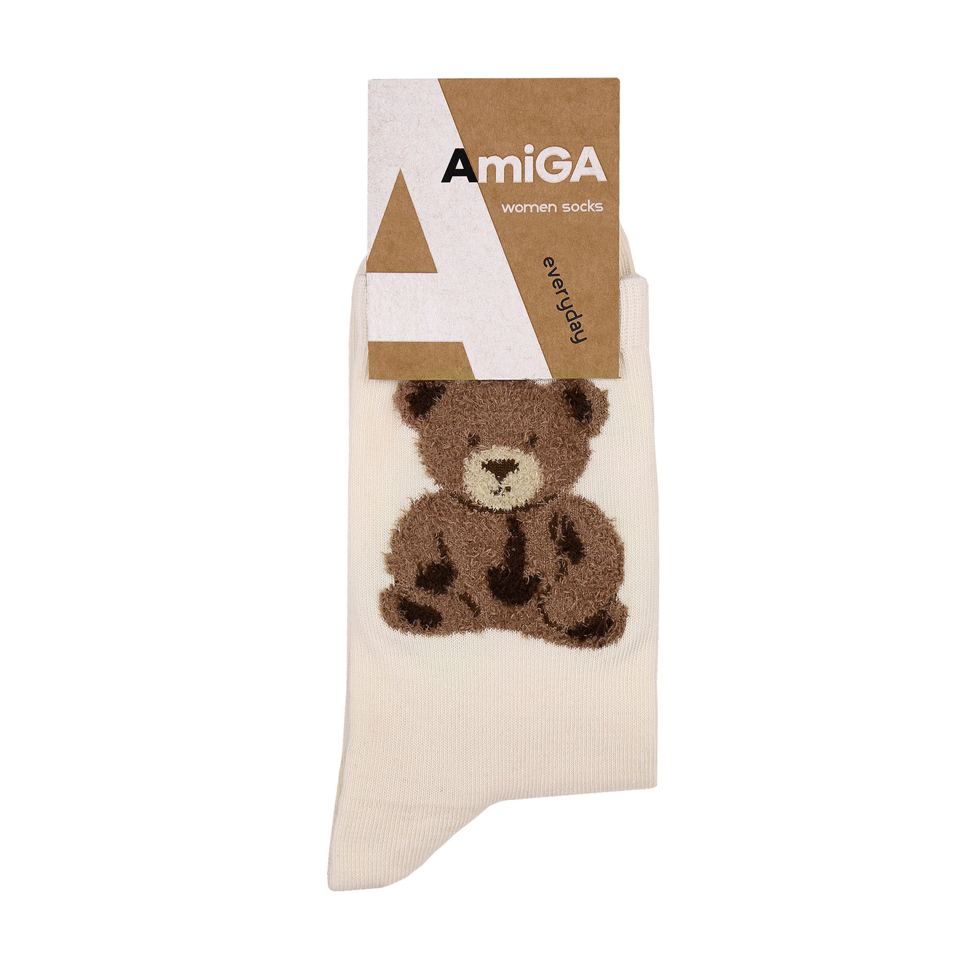 

Шкарпетки жіночі AmiGA ведмідь великий, білі, розмір 23-25