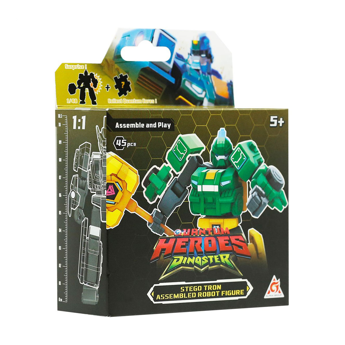 

Робот-конструктор-сюрприз Dinoster Стего Трон, 10.5 см, від 5 років, 45 елементів (EU580881A-4)
