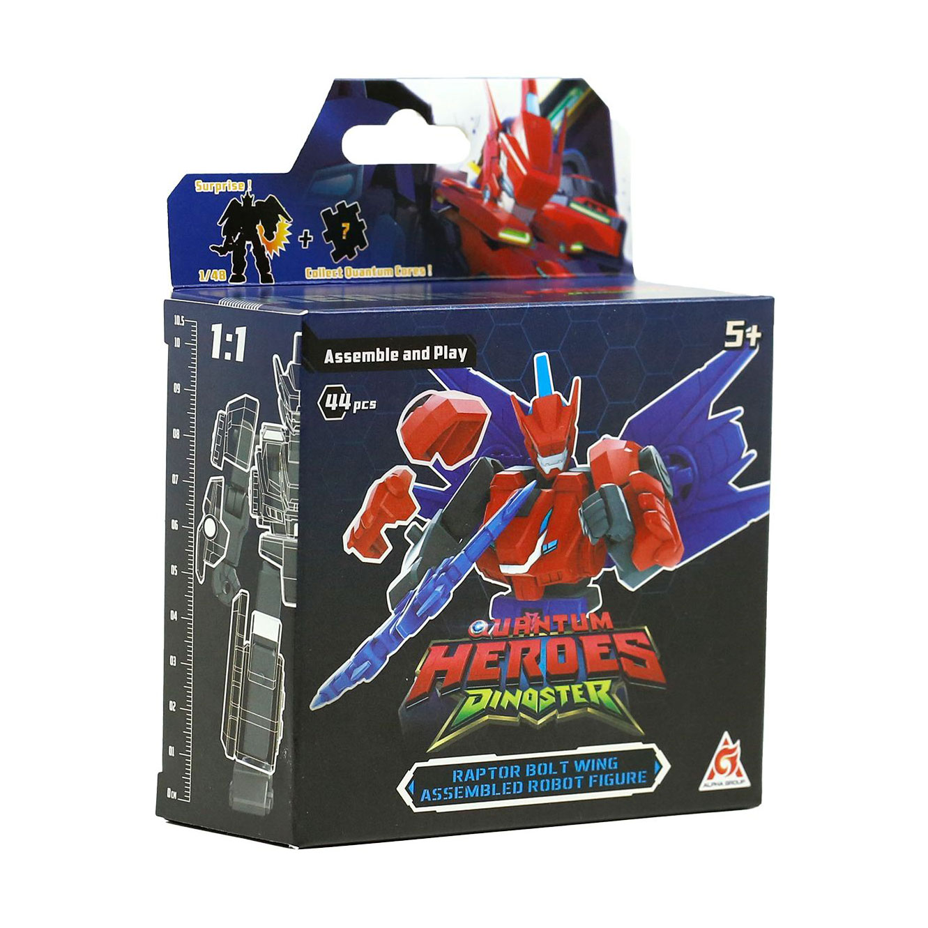 

Робот-конструктор-сюрприз Dinoster Раптор Болт Вінг, 10.5 см, від 5 років, 44 елементи (EU580881A-6)