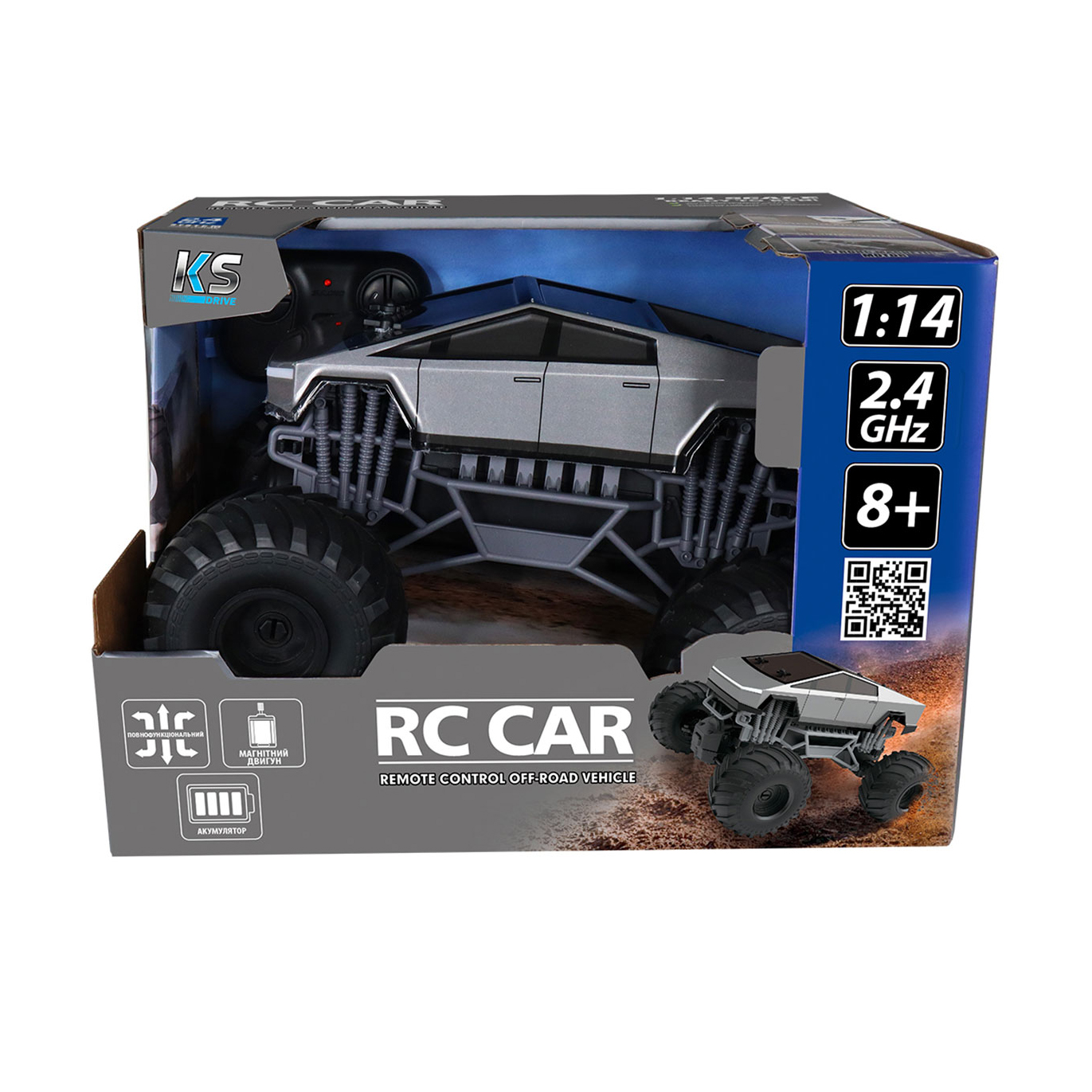 

Автомобіль KS Drive Bigfoot Off-Road Cyber Ride на радіокеруванні, 1:14, 2.4 ГГц, від 8 років (SL-8362ARHG)