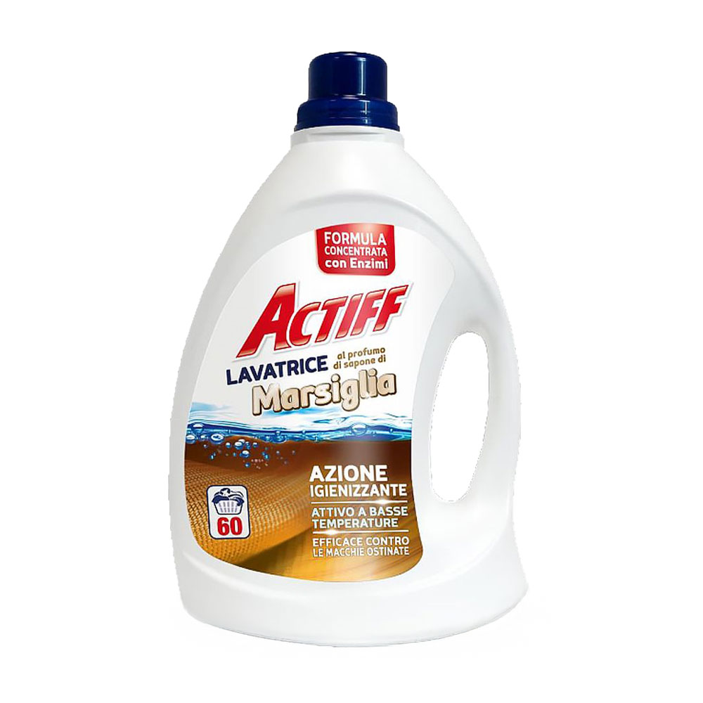 

Гель для прання Actiff Marsiglia Lavatrice Марсельське мило, 60 циклів прання, 3 л