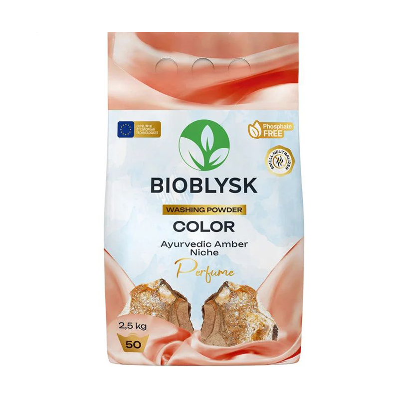 

Уцінка! Пральний порошок BioBlysk Color Ayurvedic Amber Niche Perfume 50 циклів прання, 2.5 кг