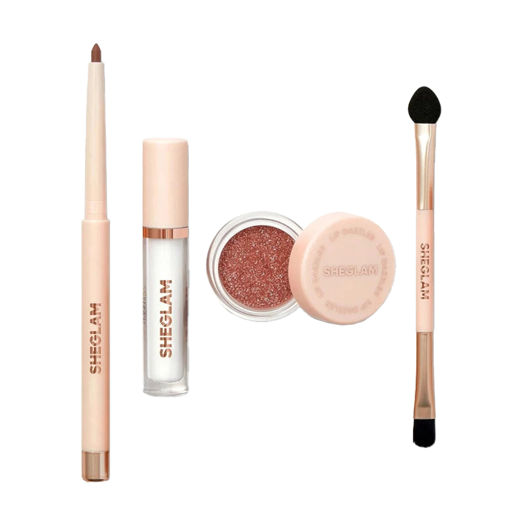 

Набір для макіяжу губ Sheglam Lip Dazzler Glitter Kit, Center Stage (олівець, 0.2 г + пензлик, 1 шт + блиск, 1.1 г + блискітки, 1.7 г)