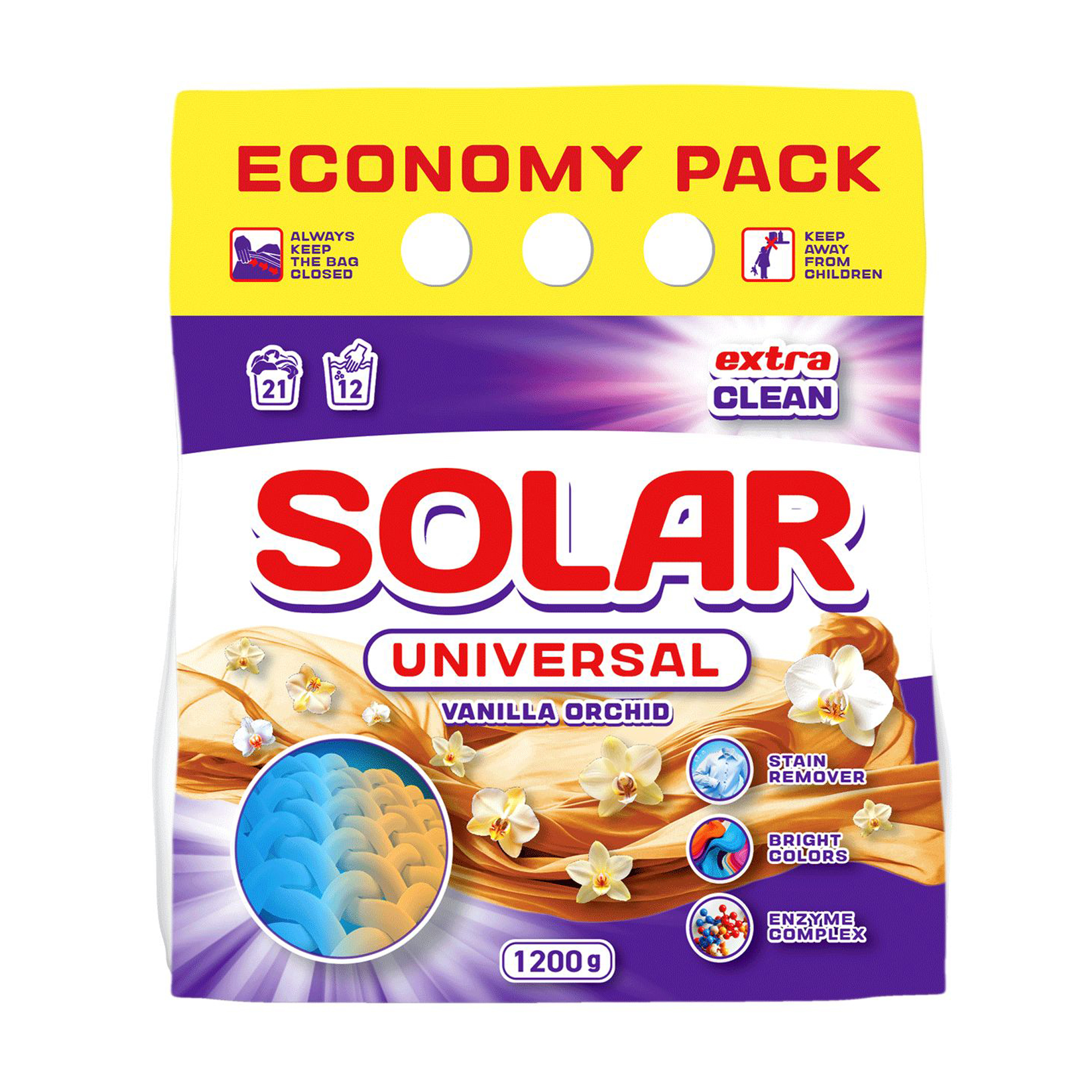 

Пральний порошок Solar Universal Vanilla Orchid, 21 цикл прання, 1.2 кг