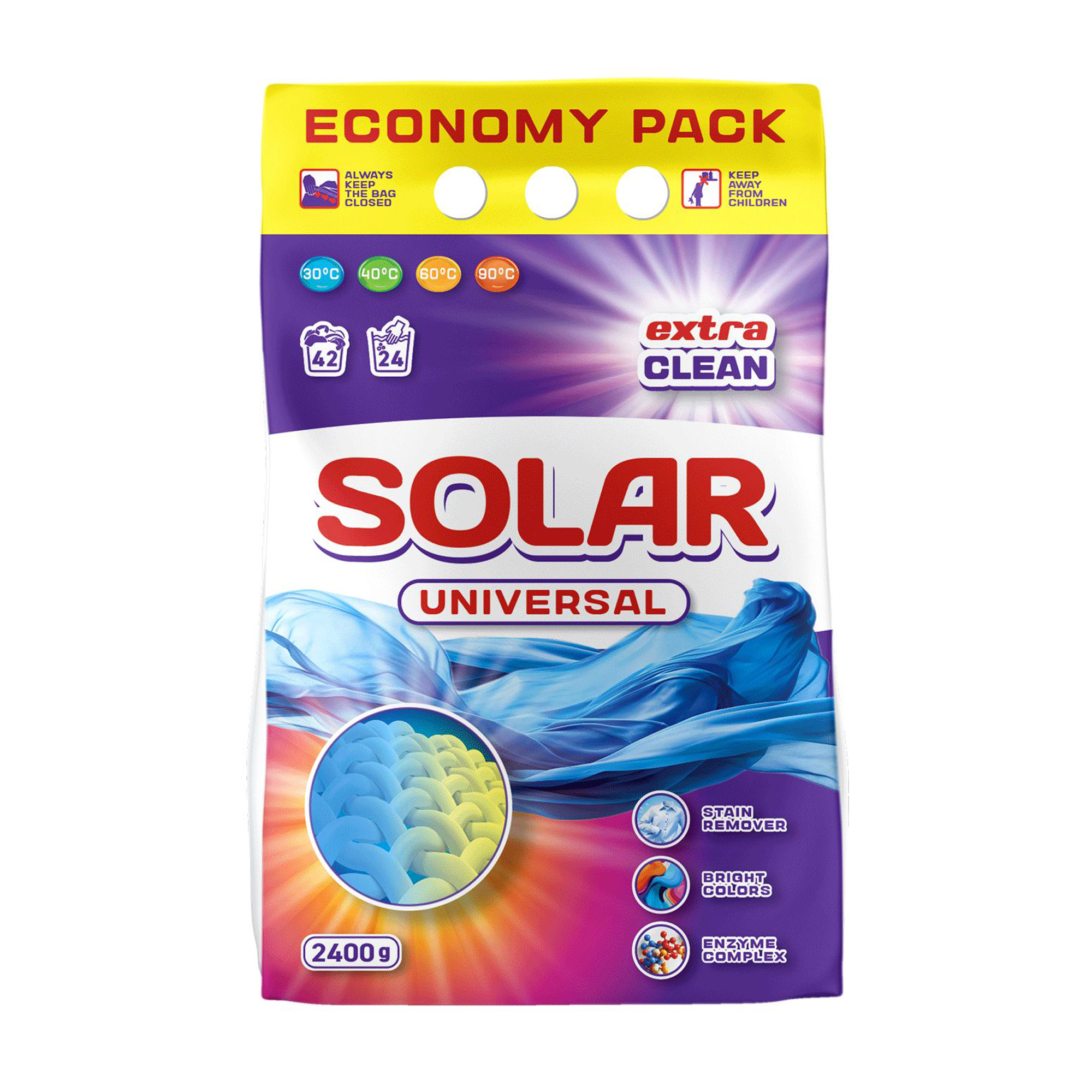 

Пральний порошок Solar Universal, 42 цикл прання, 2.4 кг