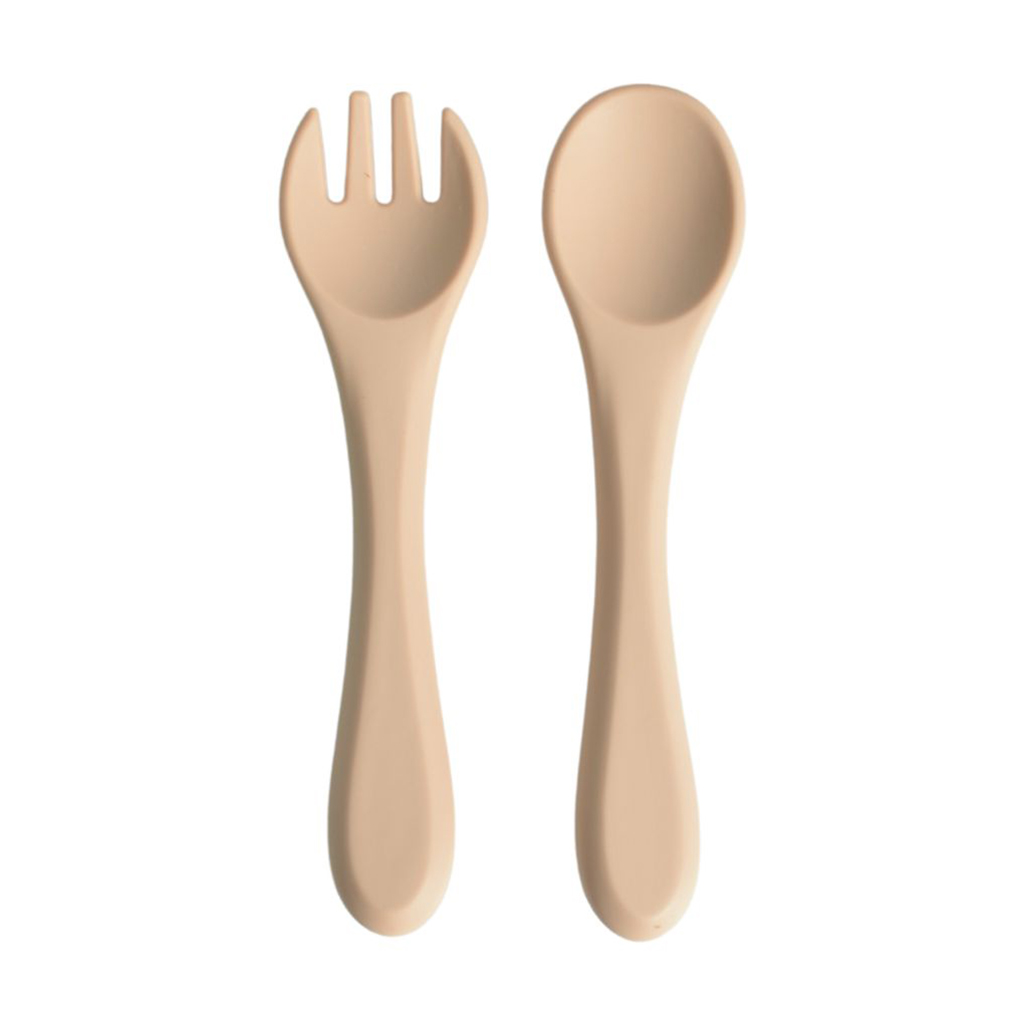 

Дитячий набір посуду Lindo силіконовий, бежевий, від 4 місяців (ложка, 1 шт + виделка, 1 шт) (966-4)