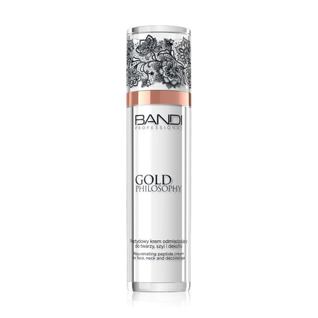 

Омолоджувальний пептидний крем для обличчя, шиї та декольте Bandi Professional Gold Philosophy Rejuvenating Peptide Cream, 50 мл