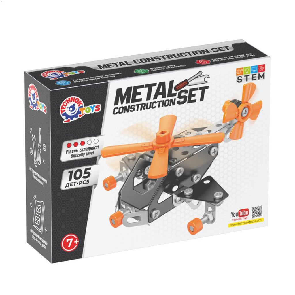 

Конструктор металевий TechnoK Міні: Вертоліт, в коробці, від 7 років, 105 деталей (0143)