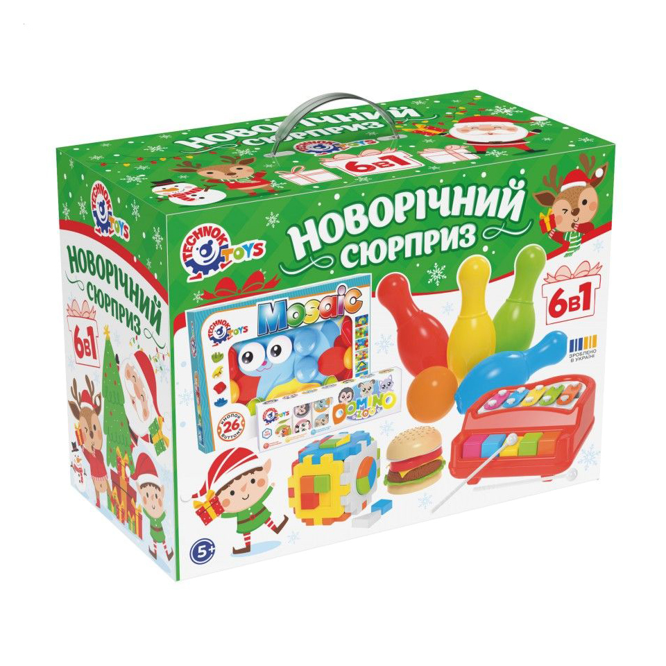 

Набір дитячих іграшок 6 в 1 TechnoK Новорічний сюрприз, від 5 років (8829)