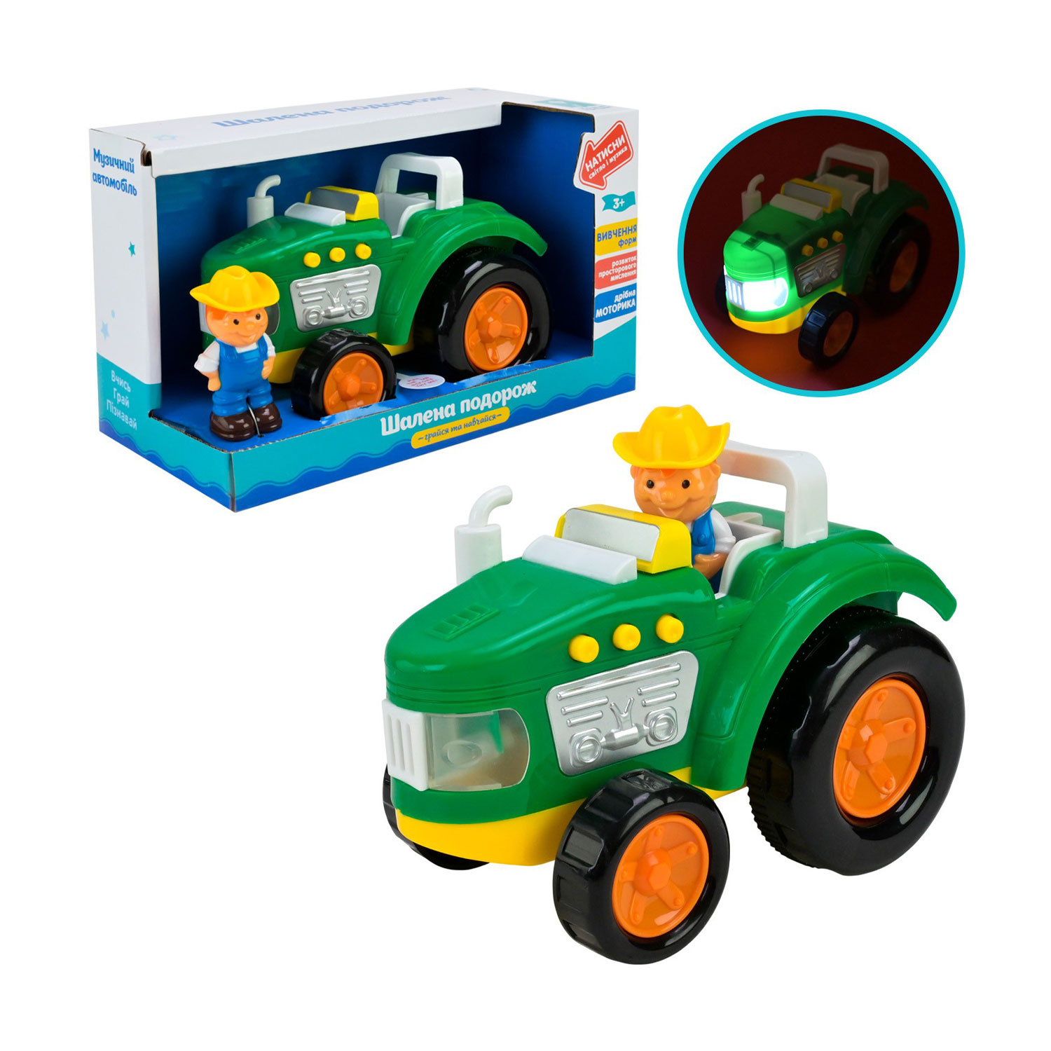 

Дитяча іграшка-машинка Shantou Jinxing Грайся та навчайся, 9.5*19*13.5 см, від 3 років (PL-724-33)