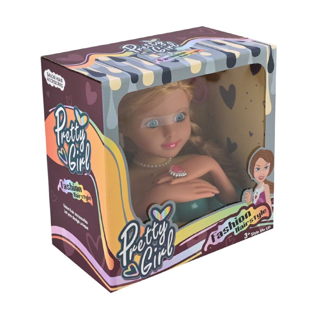 

Дитячий ігровий набір Shantou Jinxing Pretty Girl Fashion Hairstyle Голова для зачісок, від 3 років, 7 деталей (3399)