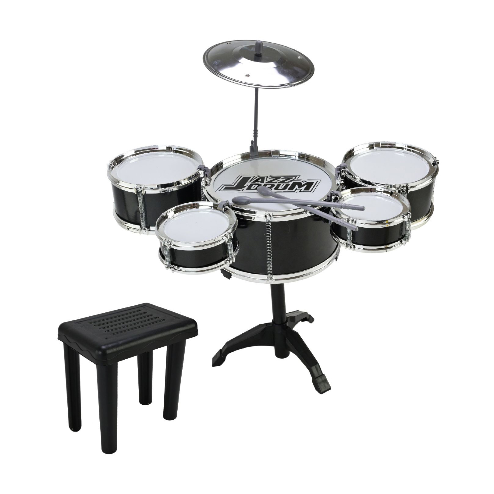 

Дитячий ігровий набір Shantou Jinxing Drum Set Jazz Барабанна установка та стілець, від 3 років (881-13)