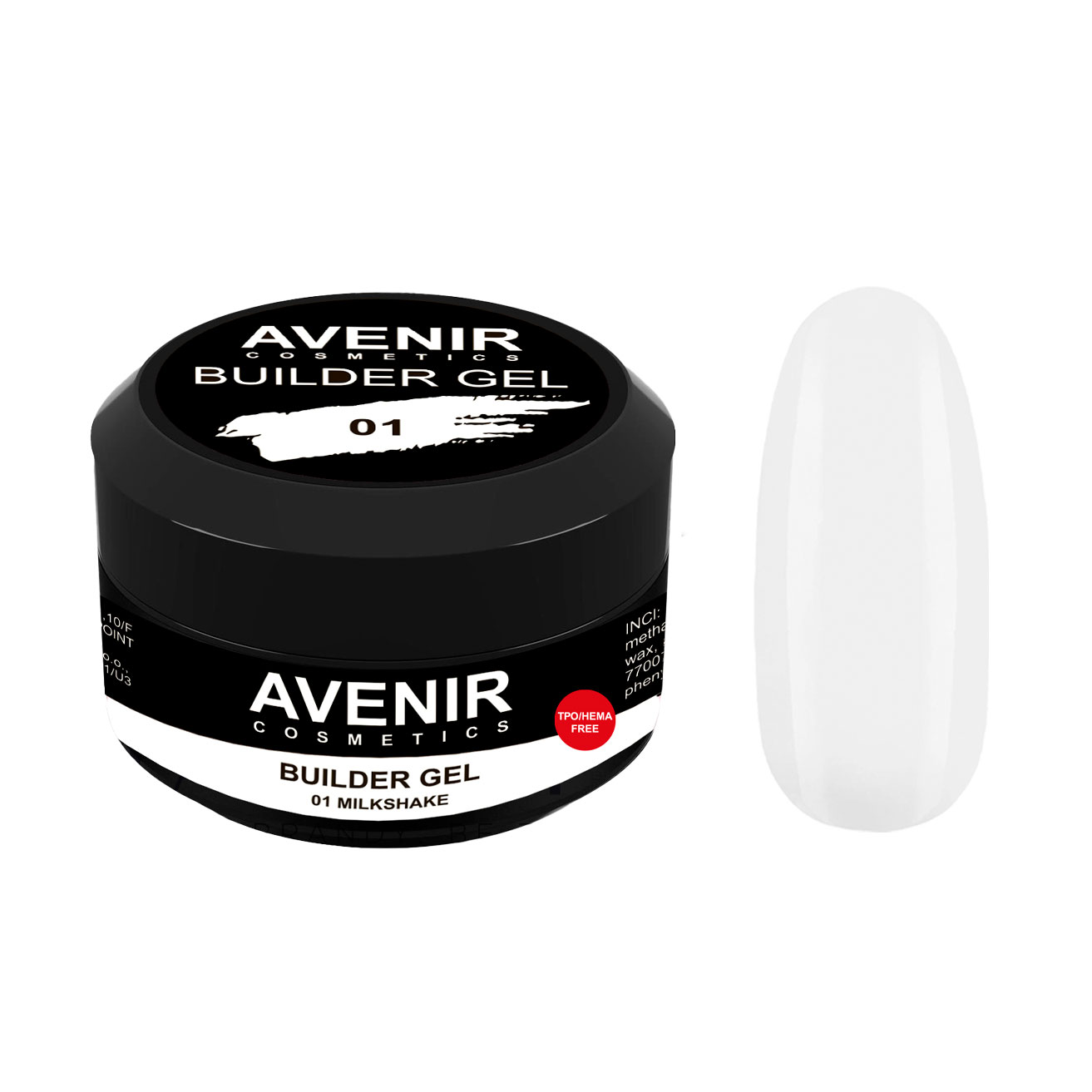 

Гель для нарощування нігтів Avenir Cosmetics Builder Gel Pro 01 Milkshake, 50 мл