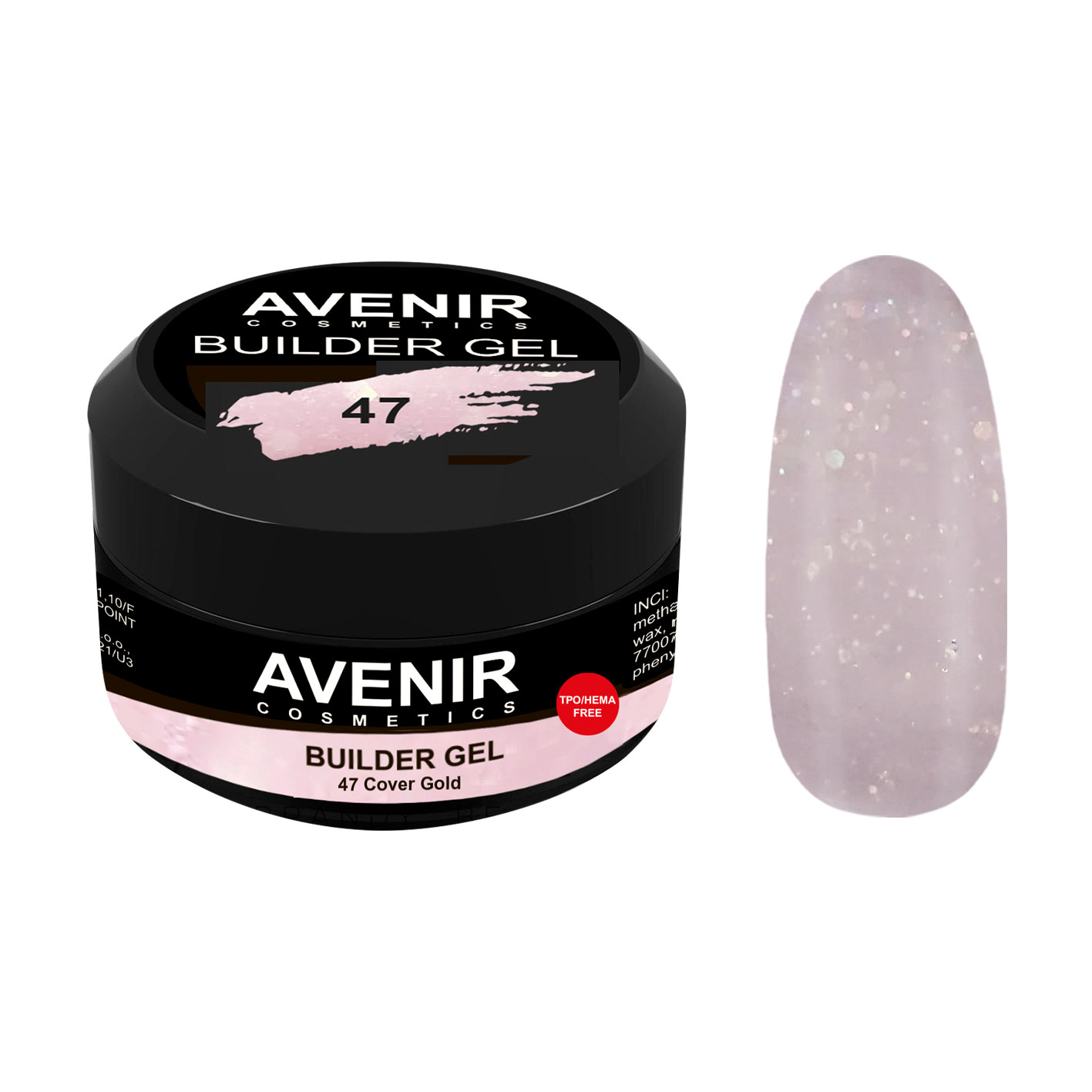 

Гель для нарощування нігтів Avenir Cosmetics Builder Gel Pro 47 Cover Gold, 50 мл