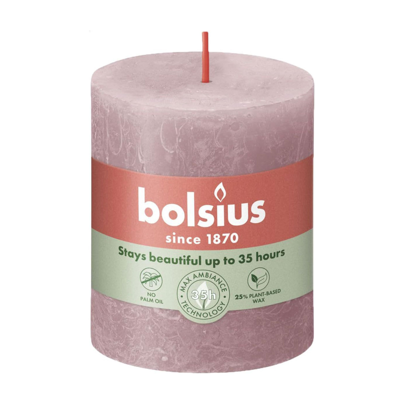 

Циліндрична свічка Bolsius Rustic Shine Попелясто-рожевий, 80*68 мм